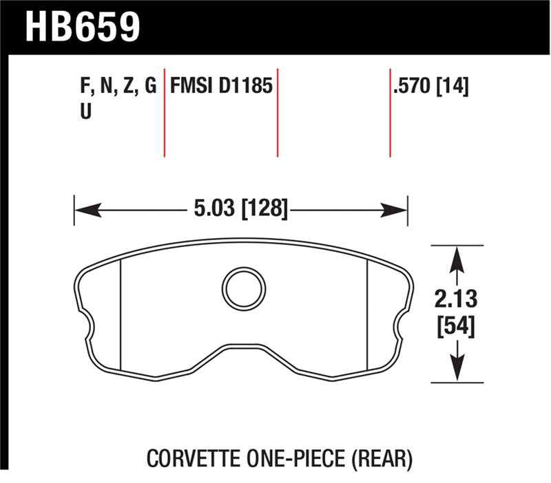 HAWK HP+ Brake Pad Sets - Hawk 06-10 Chevy Corvette (Improved Pad Design) Rear HP+ Street Brake Pads