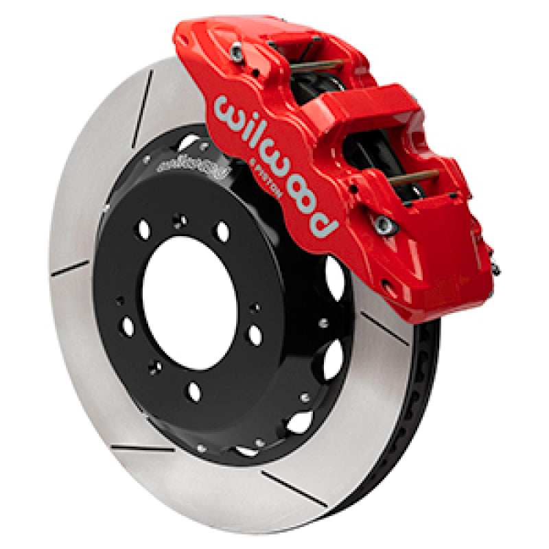 WIL Aero Brake Kit - Wilwood 99-12 Porsche 911(996/997) Aero6 Front Brake Kit Slotted 14.00in Rotor W/Lines - Red