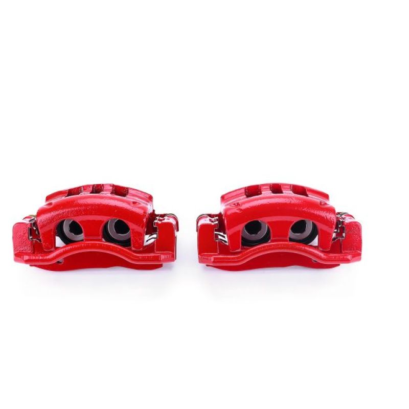 PSB Red Calipers - Power Stop 03-11 Ford Crown Victoria Front Red Calipers w/Brackets - Pair