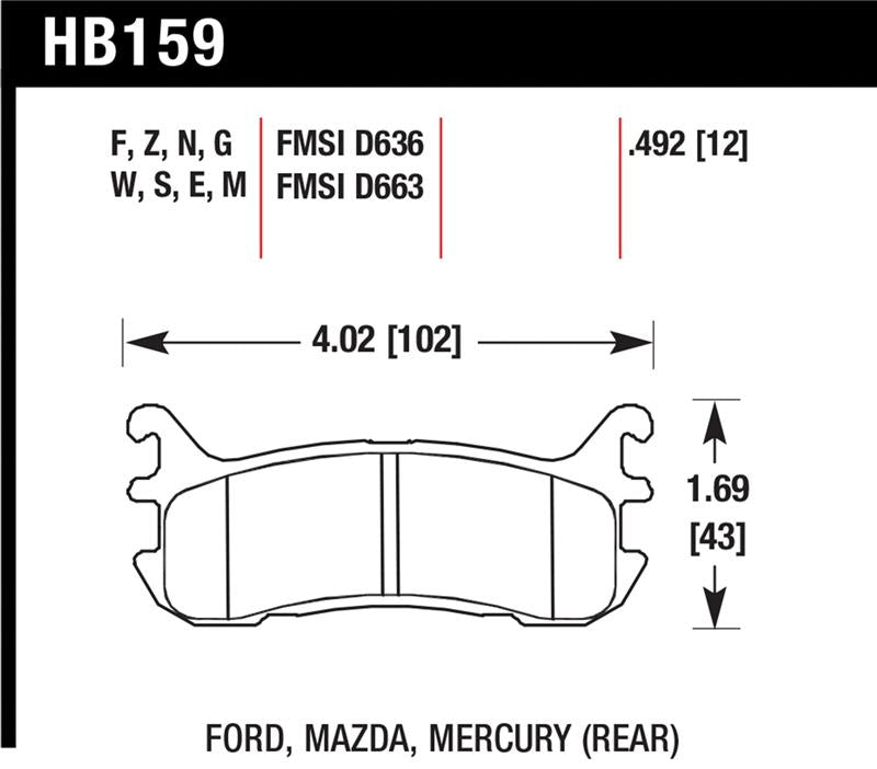 HAWK HPS 5.0 Brake Pad Sets - Hawk 2002-2004 Chevrolet Venture (FWD) HPS 5.0 Rear Brake Pads