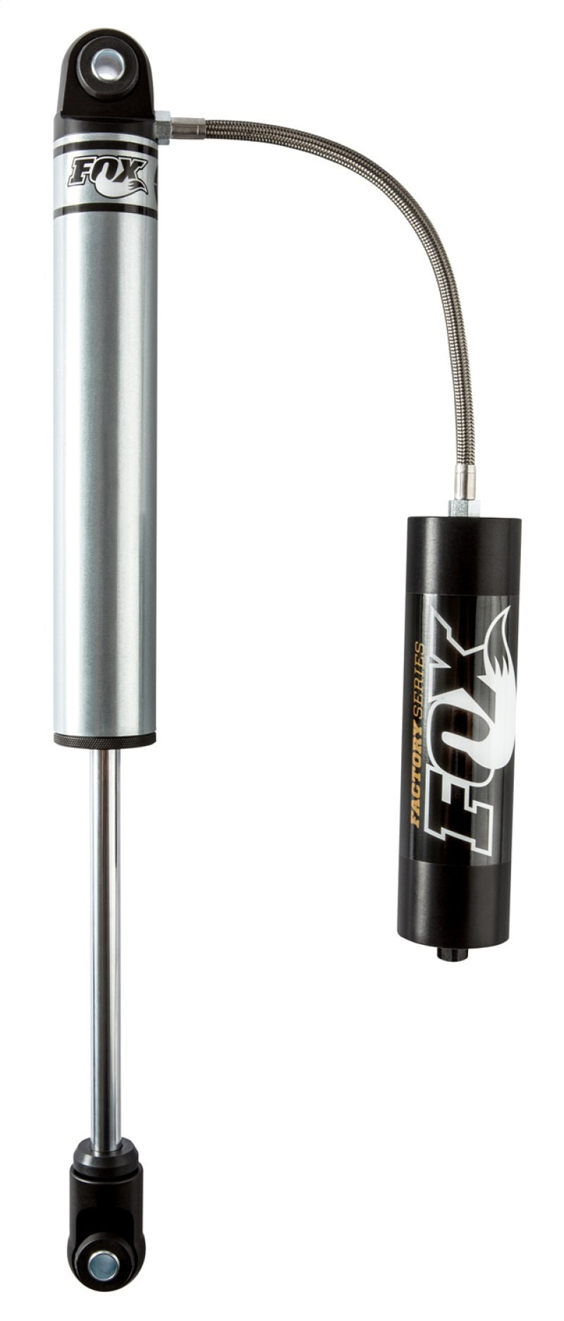 FOX 2.0 Factory Shock - Fox 2.0 Factory Series 12in. Smooth Body Remote Res. Shock w/Hrglss Eyelet/Cap (Custom Valvg) - Blk
