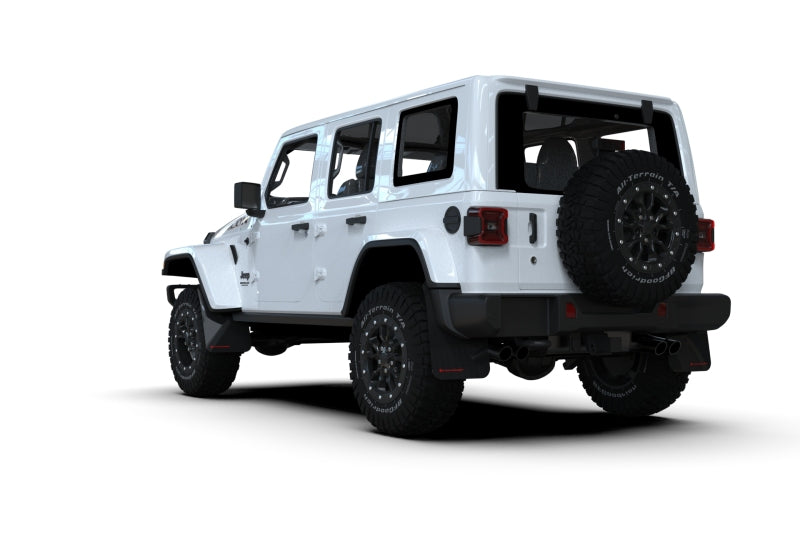 RAL UR Blk Flap/Rd Logo - Rally Armor 2018+ Jeep Wrangler Rubicon JL Black UR Mud Flap w/ Red Logo