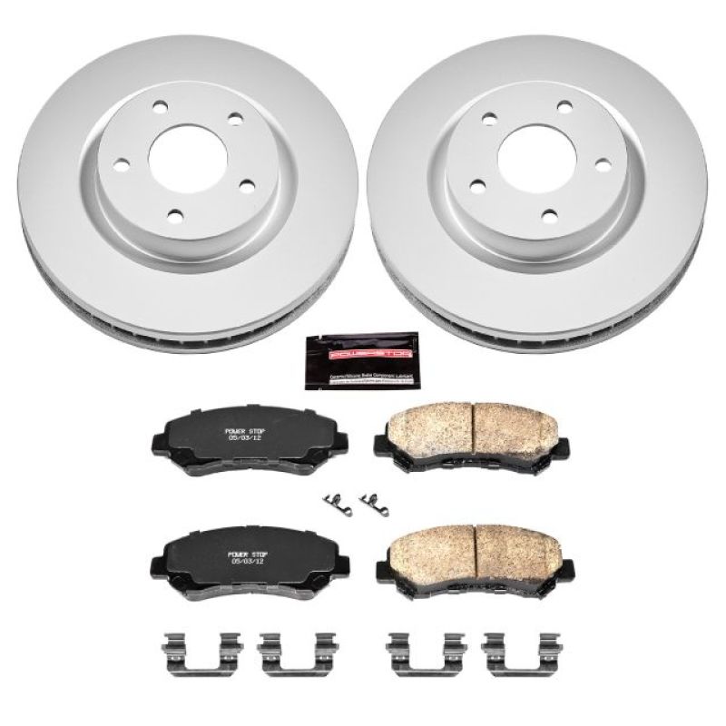 PSB Z17 Evolution Coated Kit - Power Stop 08-14 Nissan Rogue Front Z17 Evolution Geomet Coated Brake Kit