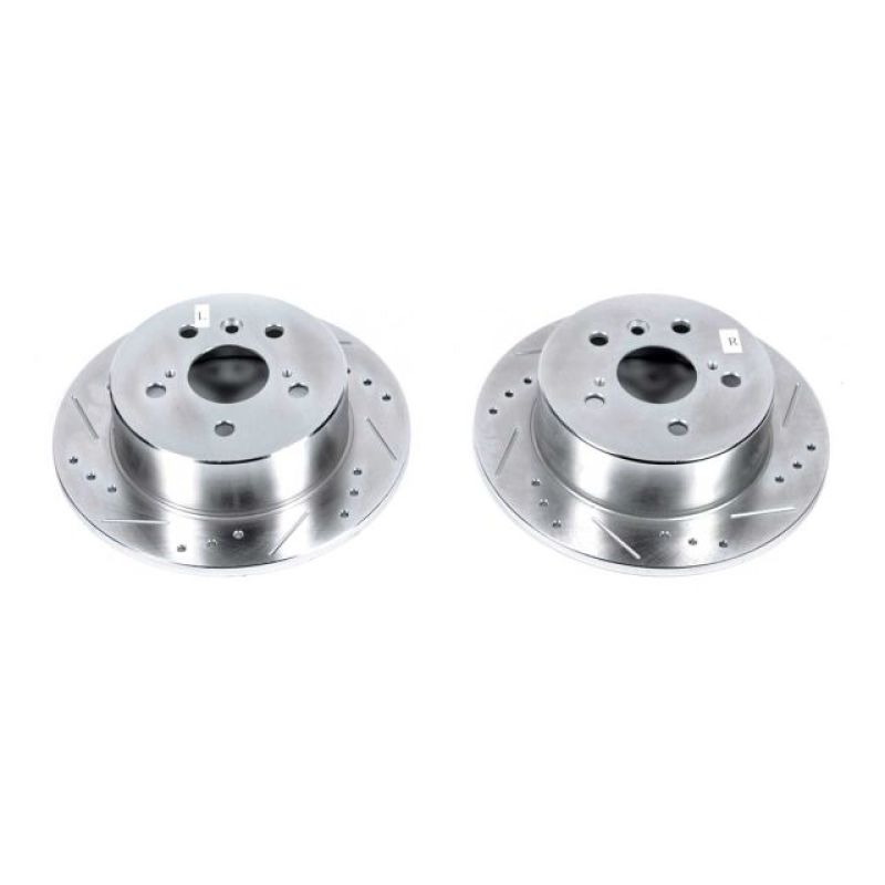 PSB Evolution Drill/Slot Rotor - Power Stop 13-18 Lexus ES300h Rear Evolution Drilled & Slotted Rotors - Pair