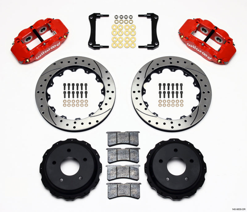 WIL Superlite Brake Kit - Wilwood Narrow Superlite 4R Rear Kit 12.88in Drilled Red 98-02 Camaro/Firebird