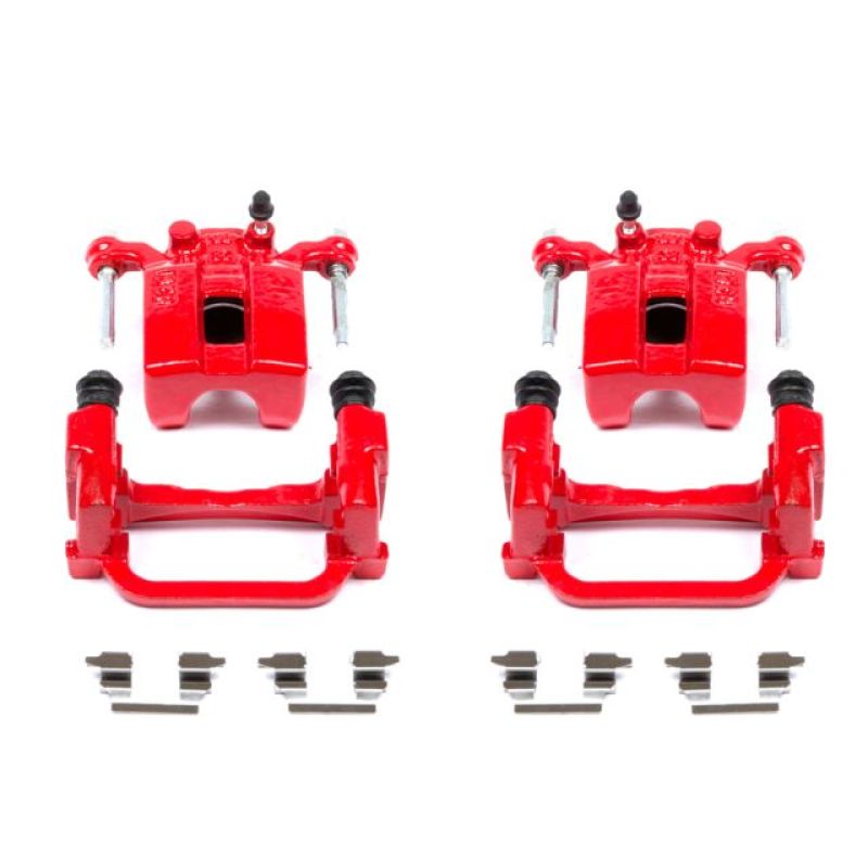PSB Red Calipers - Power Stop 05-08 Infiniti G35 Rear Red Calipers w/Brackets - Pair