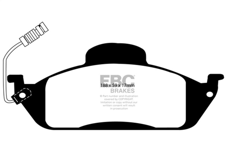 EBC Yellowstuff Brake Pad Sets - EBC 98 Mercedes-Benz M-Class (ML) ML320 3.2 Yellowstuff Front Brake Pads