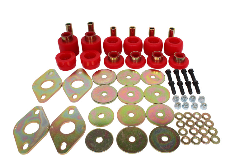ES Body Mounts - Red - Energy Suspension 04-15 Nissan Titan King Cab Body Mount Set - Red