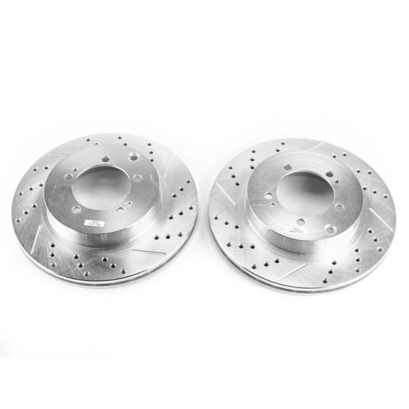 PSB Evolution Drill/Slot Rotor - Power Stop 03-06 Mitsubishi Lancer Rear Evolution Drilled & Slotted Rotors - Pair