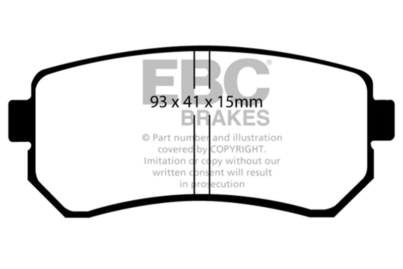 EBC Ultimax2 Brake Pad Sets - EBC 06-11 Hyundai Accent 1.6 Ultimax2 Rear Brake Pads