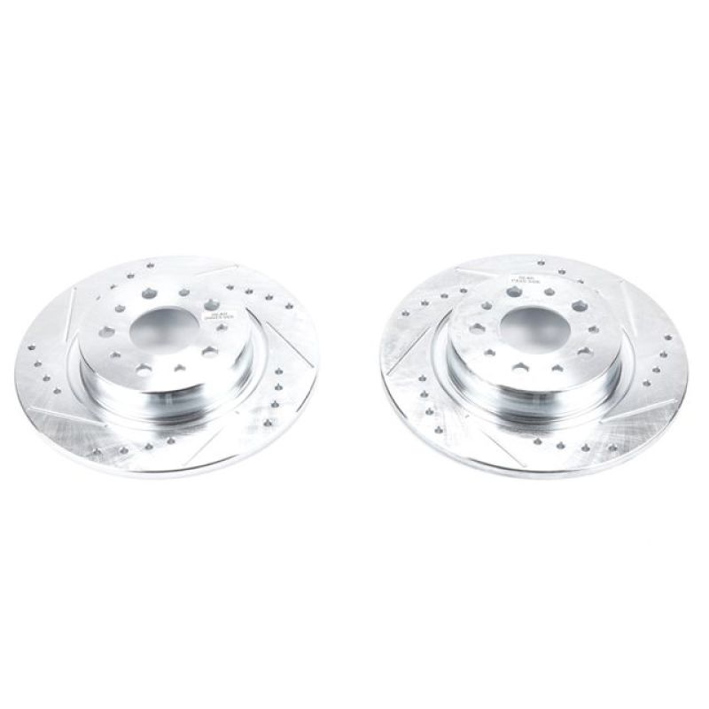 PSB Evolution Drill/Slot Rotor - Power Stop 14-19 Fiat 500L Rear Evolution Drilled & Slotted Rotors - Pair