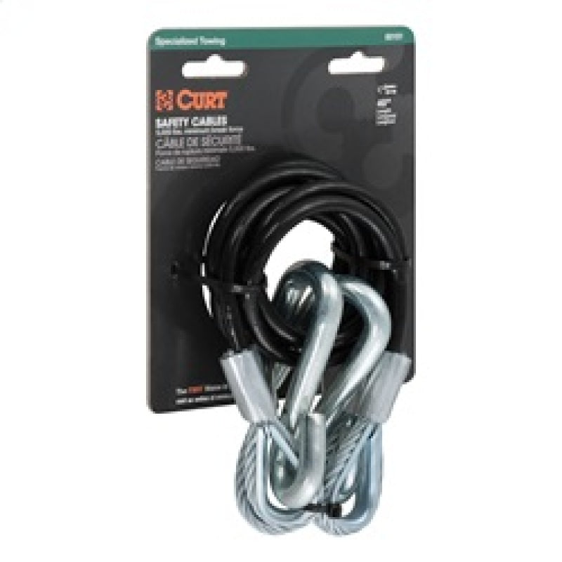 ROK Towing Solutions - RockJock Curt Towing Safety Cable Kit 44 1/2in Long w/ 2 Snap Hooks 5000lbs 2-Pack