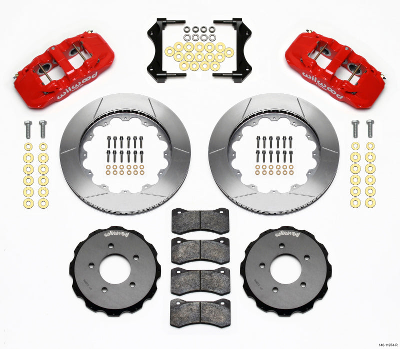 WIL Aero Brake Kit - Wilwood AERO6 Front Hat Kit 14.00 Red 99-06 BMW E46