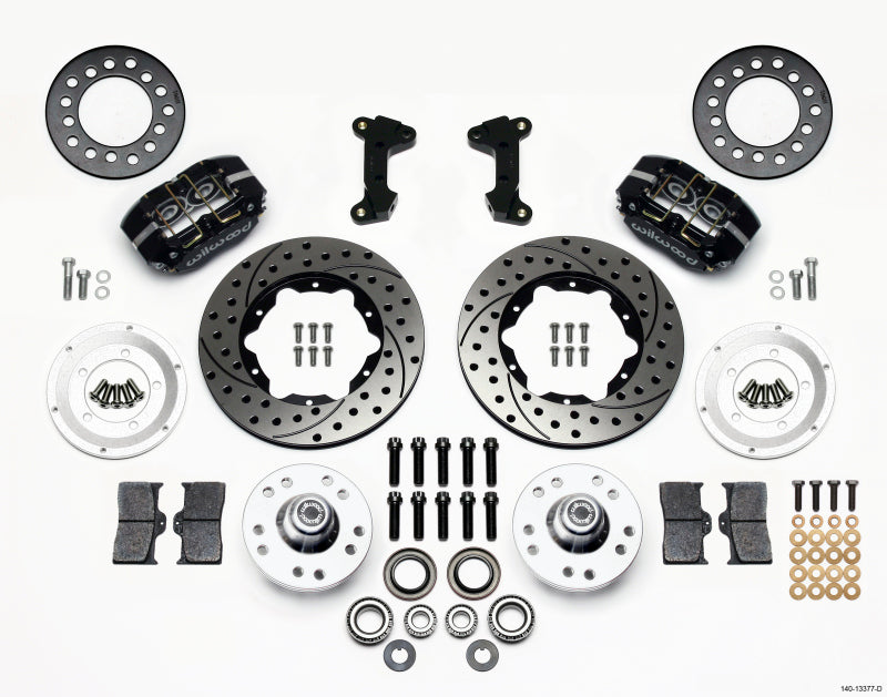 WIL Dynapro Brake Kit - Wilwood Dynapro Dust-Boot Front Kit 11.00in Drilled 74-80 Pinto/Mustang II Disc Spindle only