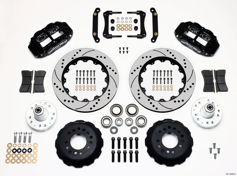 WIL Superlite Brake Kit - Wilwood Narrow Superlite 6R Front Hub Kit 14.00in Drilled 70-78 Camaro