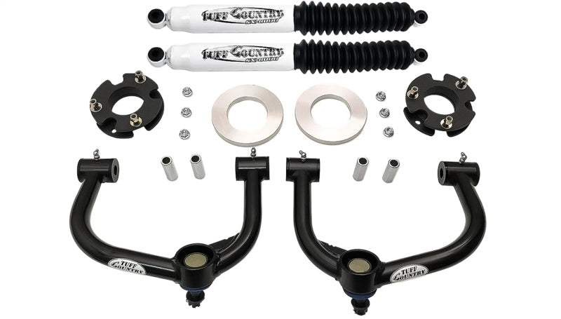 TUF Front Lift Kits - Tuff Country 21-22 Ford F-150 4x4 3in Front Lift Kit w/Ball Joint Upper Control Arms and Shocks