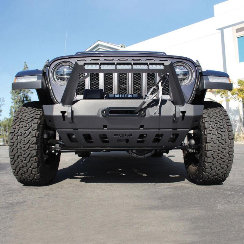 WES Snyper Stubby Bumpers - Westin 18-19 Jeep Wrangler JL WJ2 Stubby Front Bumper - Textured Black