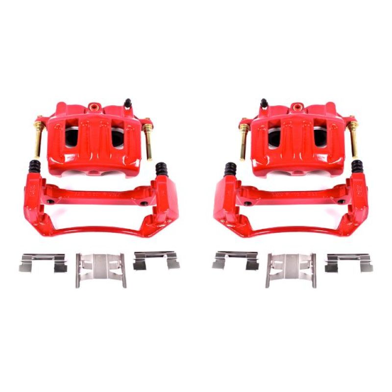 PSB Red Calipers - Power Stop 99-03 Ford F-150 Front Red Calipers w/Brackets - Pair