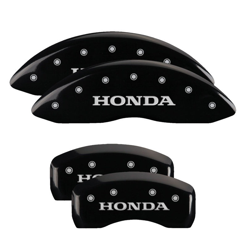 MGP Caliper Covers 4 Logo - MGP 4 Caliper Covers Engraved Front & Rear Honda Black finish silver ch