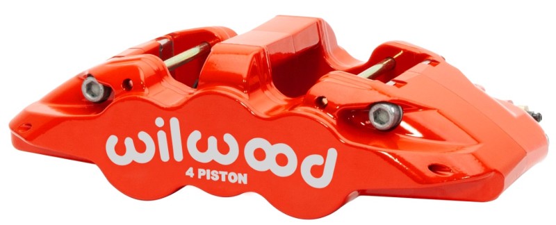 WIL Aero Caliper - Wilwood Caliper - Aero4-DS Forged Four-Piston Caliper Black 1.38in Piston 1.10in Rotor - Red