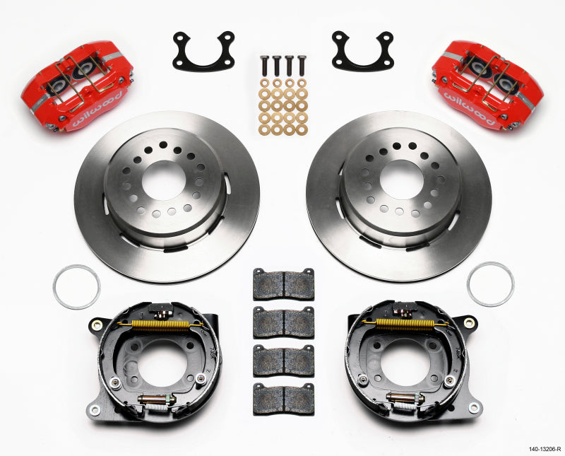 WIL Dynapro Brake Kit - Wilwood Dynapro Dust-Boot P/S Park Brake Kit Red Small Ford 2.50in Offset