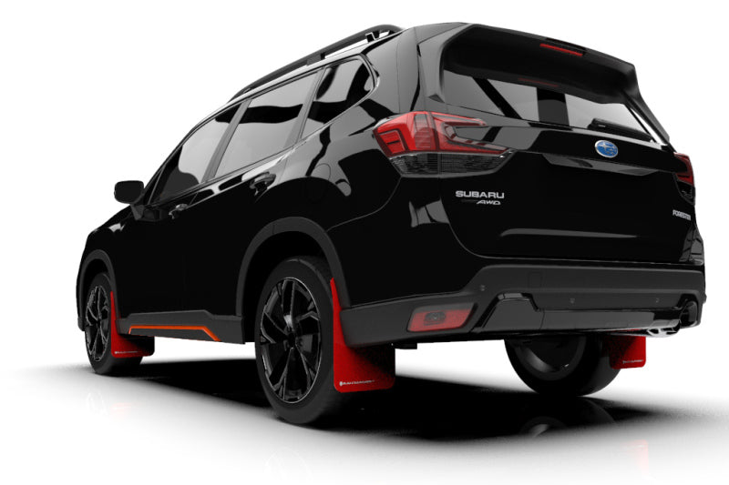 RAL UR Red Flap/Wht Logo - Rally Armor 19-21 Subaru Forester Red UR Mud Flap w/ White Logo