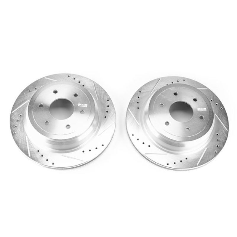 PSB Evolution Drill/Slot Rotor - Power Stop 16-18 Nissan Titan XD Rear Evolution Drilled & Slotted Rotors - Pair