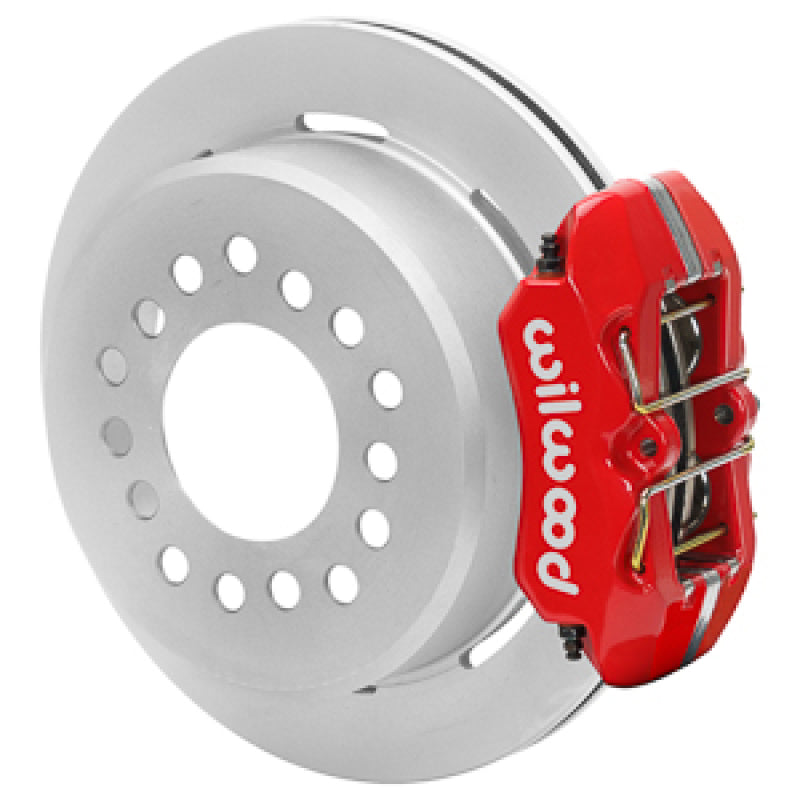 WIL Dynapro Brake Kit - Wilwood Chevy Monte Carlo Forged 4 Piston DynaPro Red Caliper HP32 VV Plain Rotor - 11.00x0.81