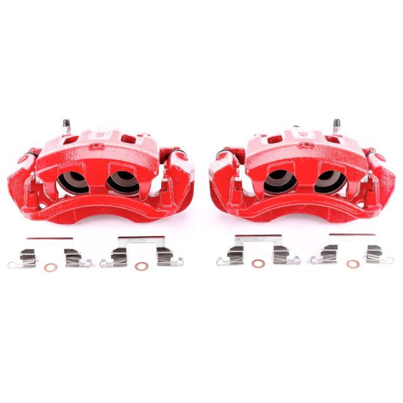 PSB Red Calipers - Power Stop 00-05 Ford Excursion Rear Red Calipers w/Brackets - Pair