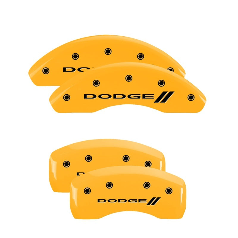 MGP Caliper Covers 4 Logo - MGP 4 Caliper Covers Engraved F & R w/ Stripes/Dodge Yellow Finish Black Char 2005 Dodge Neon