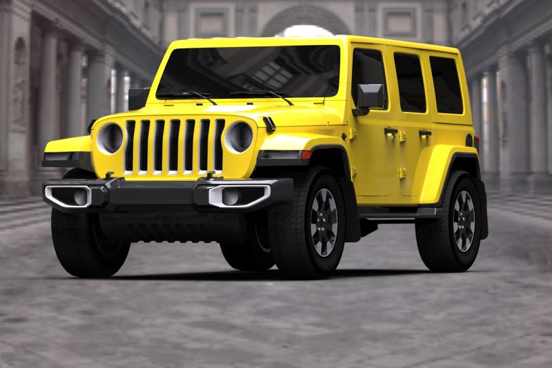 RAL UR Blk Flap/Blue Logo - Rally Armor 18-25 Jeep JL Wrangler Black UR Mud Flap w/Blue Logo