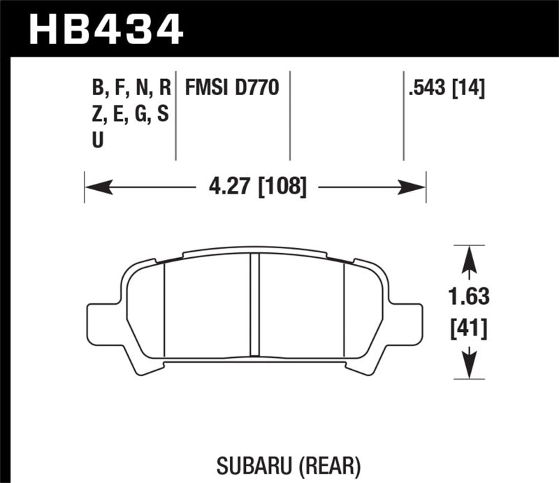HAWK DTC-60 Brake Pad Sets - Hawk Subaru Baja/Forester/Impreza/Legacy DTC-60 Race Rear Brake Pads