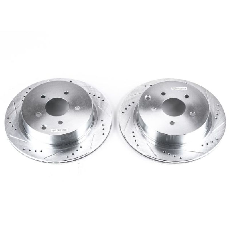 PSB Evolution Drill/Slot Rotor - Power Stop 03-12 Infiniti FX35 Rear Evolution Drilled & Slotted Rotors - Pair