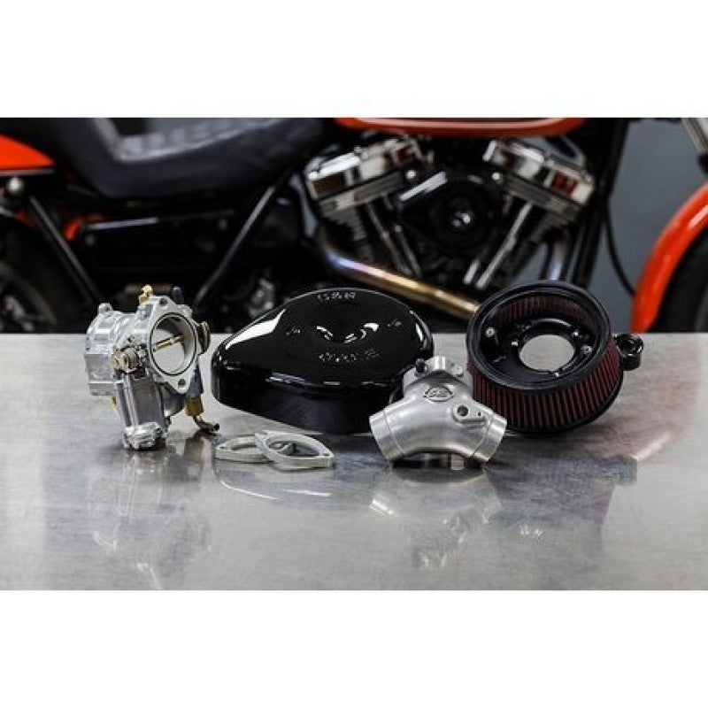 SSC Air Cleaner Kits - S&S Cycle 84-99 BT Super E Carburetor & Stealth Air Cleaner Kit w/ Black Teardrop