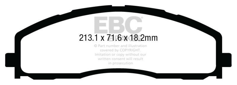 EBC Yellowstuff Brake Pad Sets - EBC 13+ Ford F250 (inc Super Duty) 6.2 (2WD) Yellowstuff Front Brake Pads