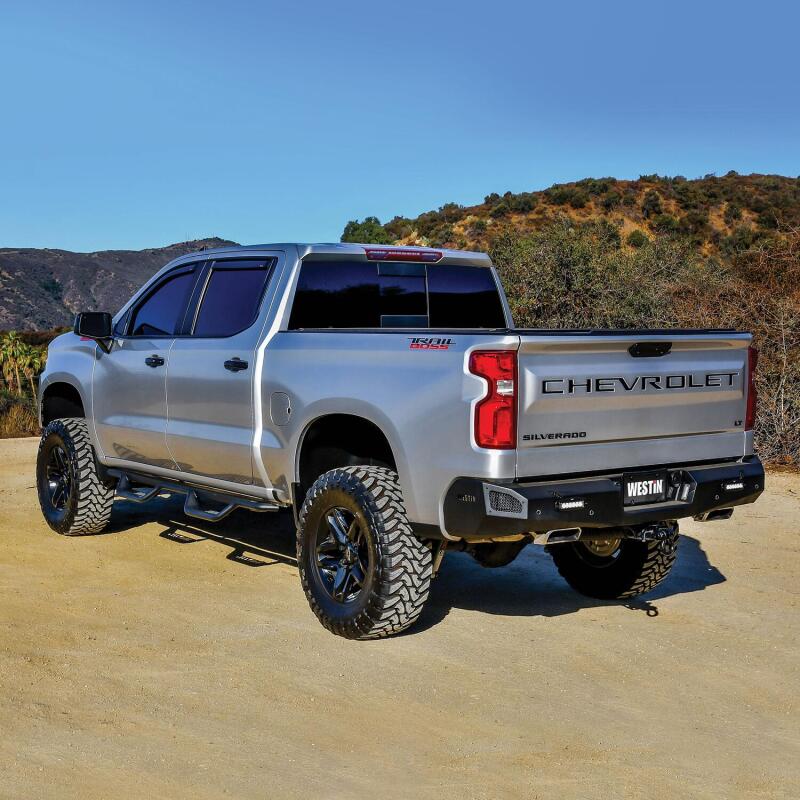 WES Nerf Bars - Outlaw - Westin 19-22 Chevrolet Silverado / GMC Sierra Crew Cab Outlaw Nerf Step Bars - Textured Black