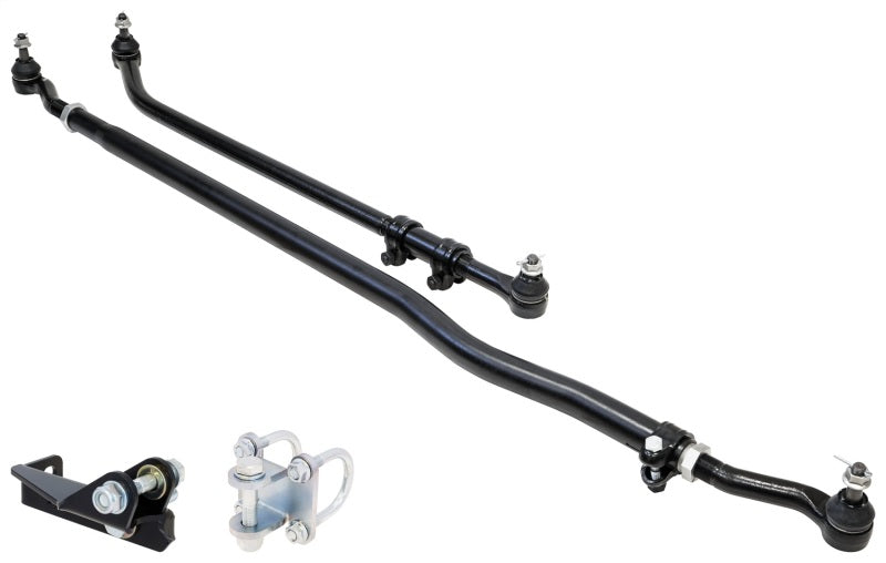 ROK Currectlync Steering Kits - RockJock JL/JT Currectlync Steering System Forged Drag Link 42mm Tie Rod Tube w/Stabilizer Brackets