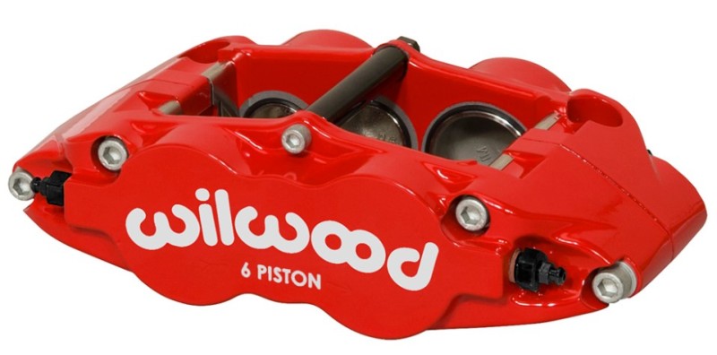 WIL Superlite Caliper - Wilwood Caliper Forged Narrow Superlite L/H FNSL6R-DS Dust Seal 1.62/1.12 1.10in Rotor Width - Red
