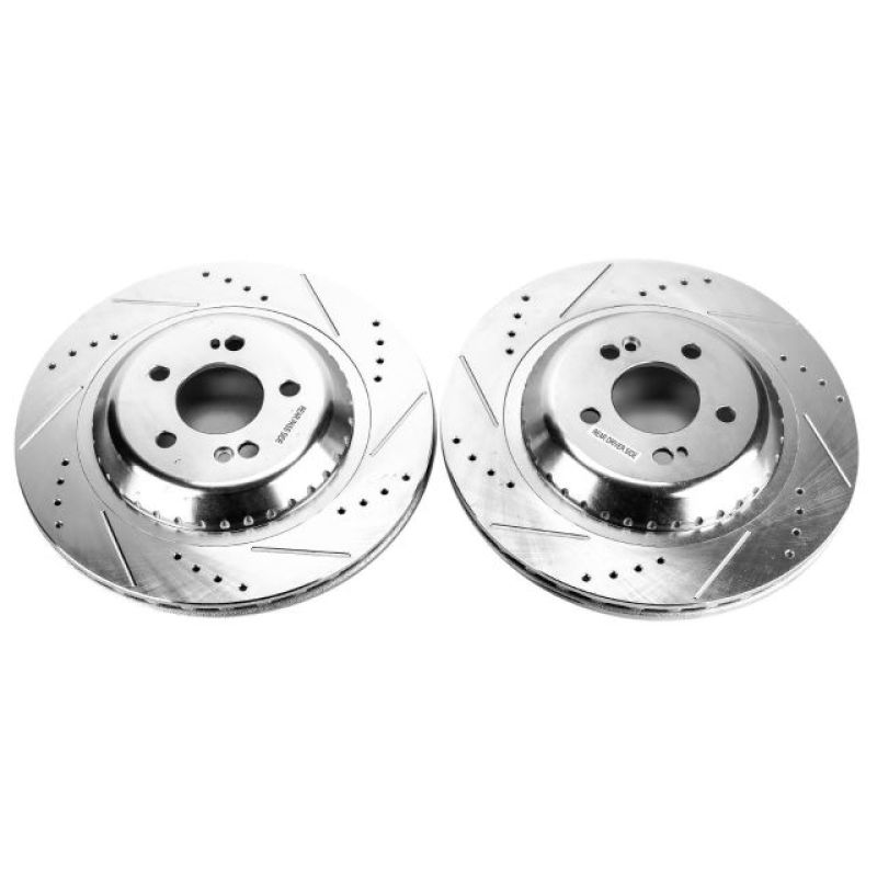 PSB Evolution Drill/Slot Rotor - Power Stop 2017 Mercedes-Benz Maybach S550 Rear Evolution Drilled & Slotted Rotors - Pair