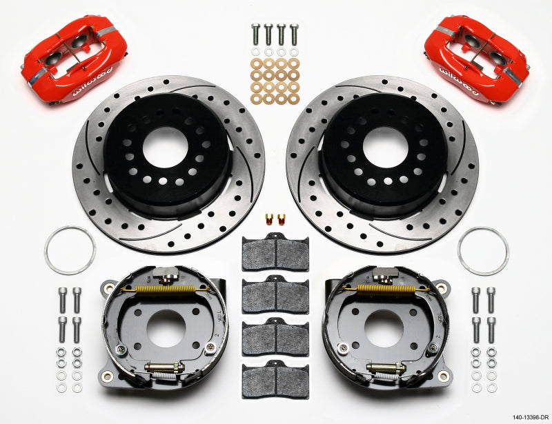 WIL Dynalite Brake Kit - Wilwood Forged Dynalite P/S P-B Kit Drilled-Red AMC 71-74 2.60in Offset