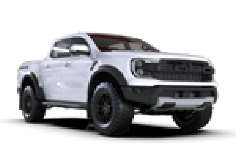 RAL UR White Flap/Black Logo - Rally Armor 23-25 Ford Ranger Raptor Black UR Mud Flap White Logo