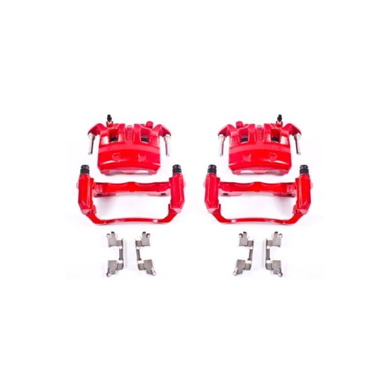 PSB Red Calipers - Power Stop 05-18 Nissan Frontier Front Red Calipers w/Brackets - Pair