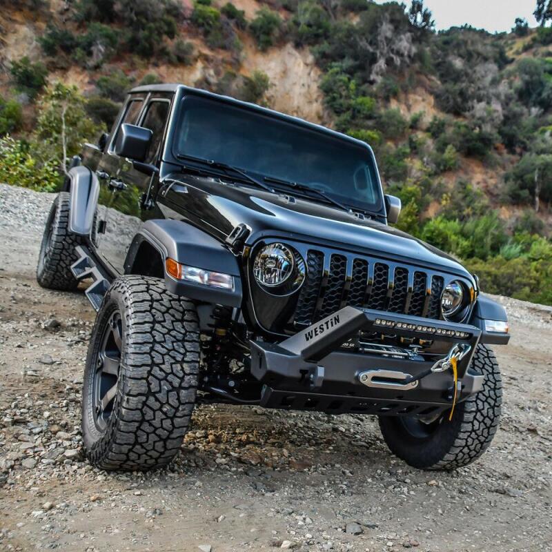 WES Snyper Stubby Bumpers - Westin 18-19 Jeep Wrangler JL WJ2 Stubby Front Bumper - Textured Black