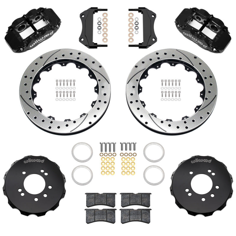 WIL Superlite Brake Kit - Wilwood 89-98 Nissan 240SX/89-94 Skyline/90-96 300ZX Superlite 6R Fr BBK w/ 12.88in D/S Rotors - Blk