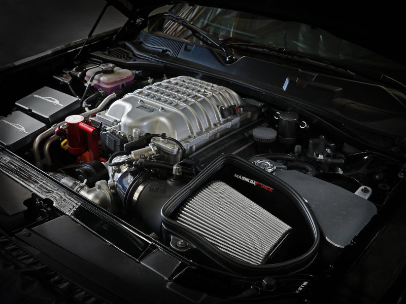 AFE Magnum FORCE Stage-2 Cold Air Intakes - aFe 19-23 Dodge Challenger Hellcat V8-6.2L Magnum FORCE Stage2 Cold Air Intake System w/Pro DRY S