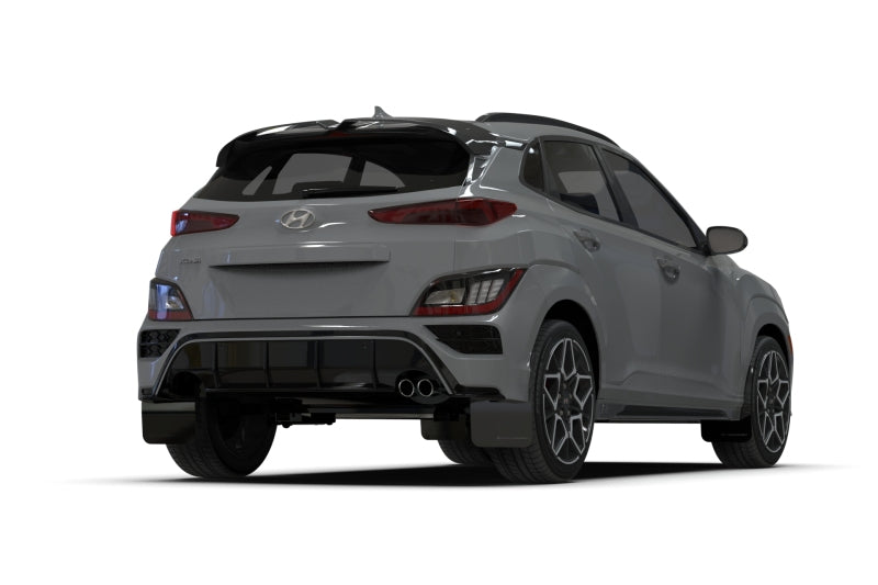 RAL UR Blk Flap/Rd Logo - Rally Armor 22-23 Hyundai Kona N-Line Black UR Mud Flap w/Red Logo