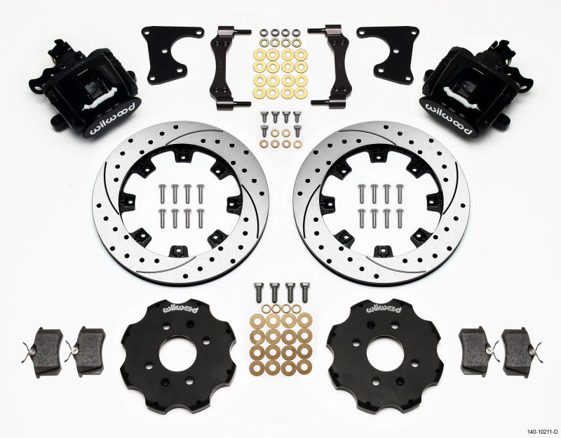 WIL Parking Brake Brake Kit - Wilwood Combination Parking Brake Rear Kit 12.19in Drilled Civic / Integra Drum 2.71 Hub Offset