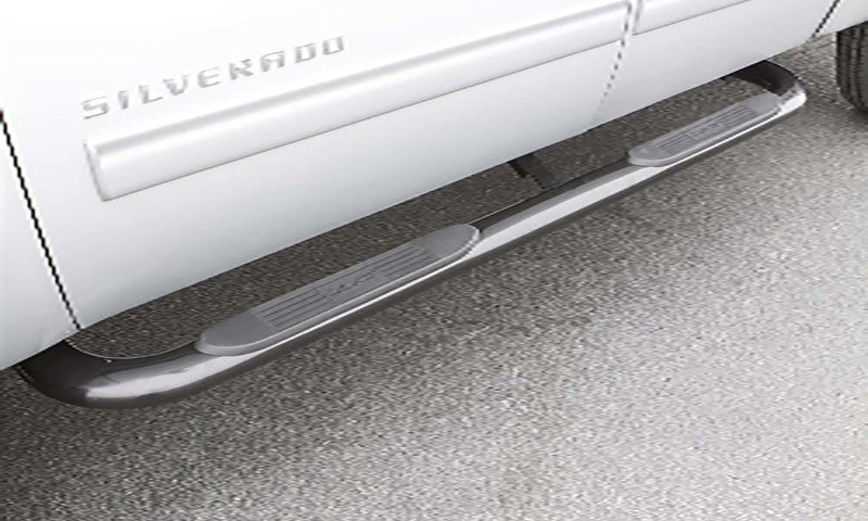 LND Nerf Bars - Polished - Lund 2019 Chevy Silverado 1500 Crew Cab 4in. Oval Curved SS Nerf Bars - Polished