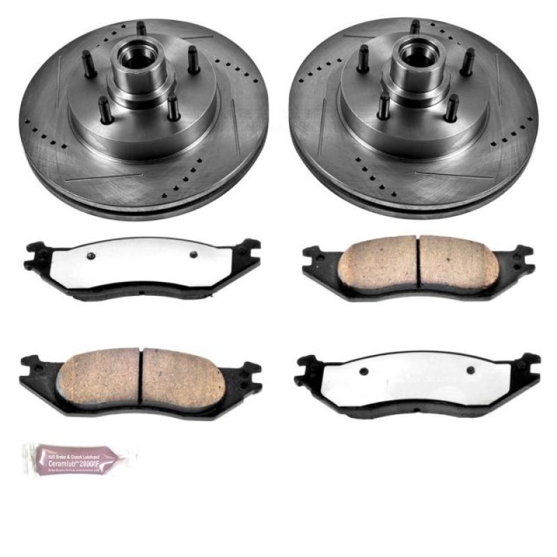PSB Evolution Drill/Slot Rotor - Power Stop 04-05 Ford E-150 Club Wagon Front Z36 Truck & Tow Brake Kit