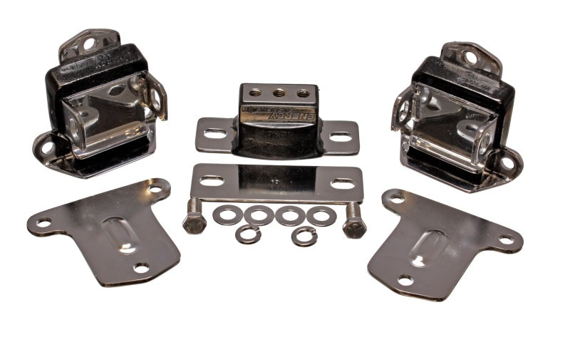ES Eng/Trans Combo Kit - Black - Energy Suspension 67-72 Chevrolet Camaro Black Motor and Transmission Mounts; Chrome Finish